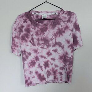 VS Pink size XS Ribbed texture tee with pink purple tie dye pattern